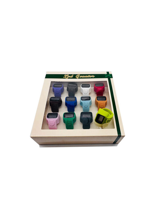 Free Size LED Finger Counter – Box of 12 - Multicolor Digital Tasbih Counters for Zikr & Prayer - Image 2